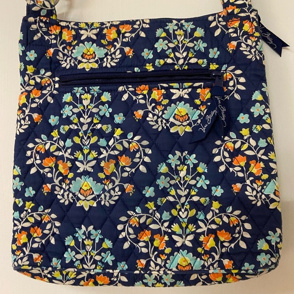 Vera Bradley Chandelier Floral Navy Blue crossbody purse bag - Picture 4 of 7